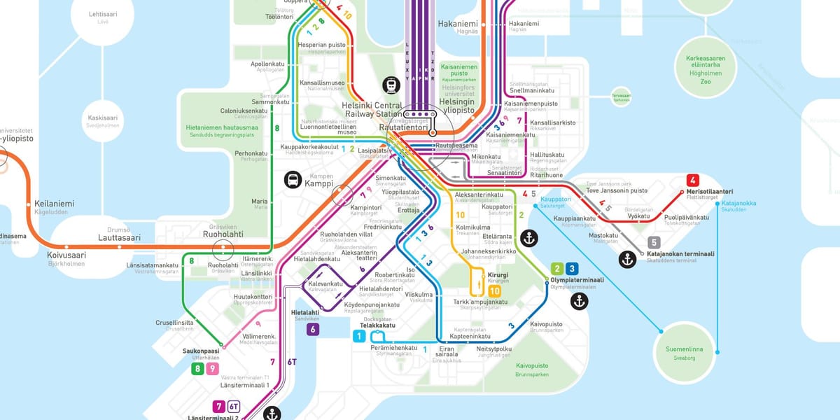Kaart van Finland metro