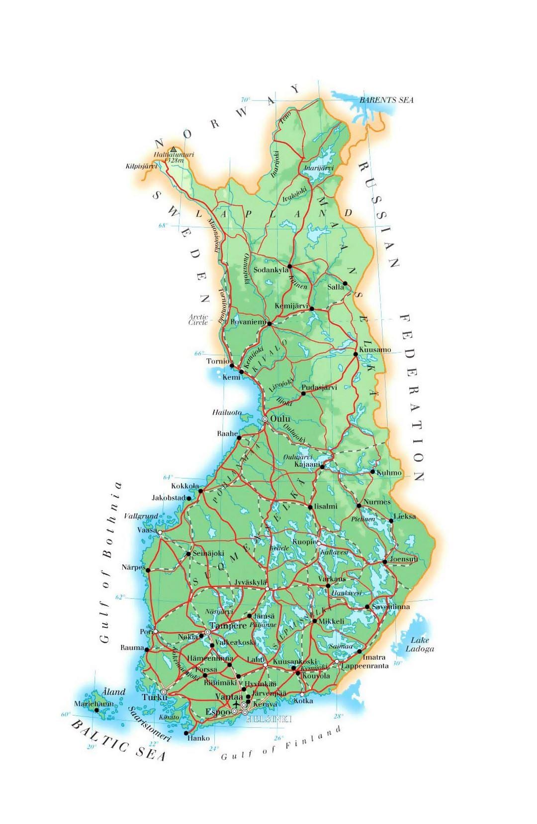 Kaart van Finland opstand