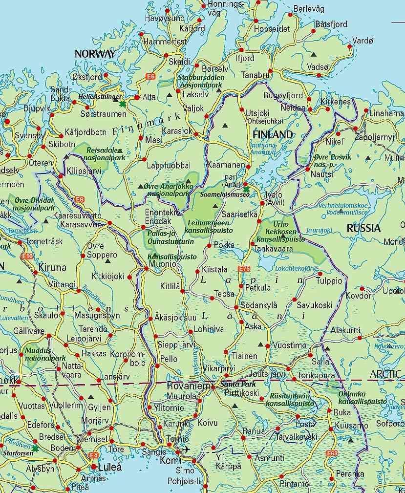 Kaart van Finland stap