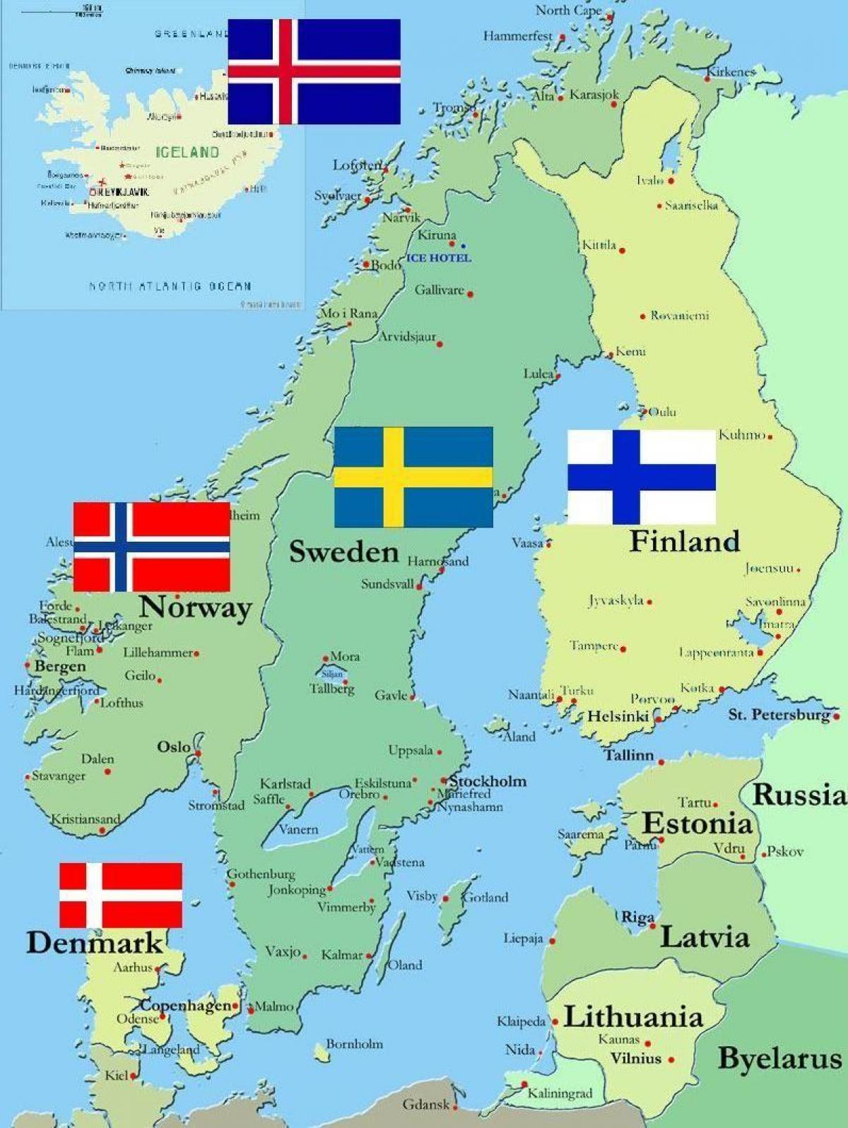 Finland in die kaart van die wêreld