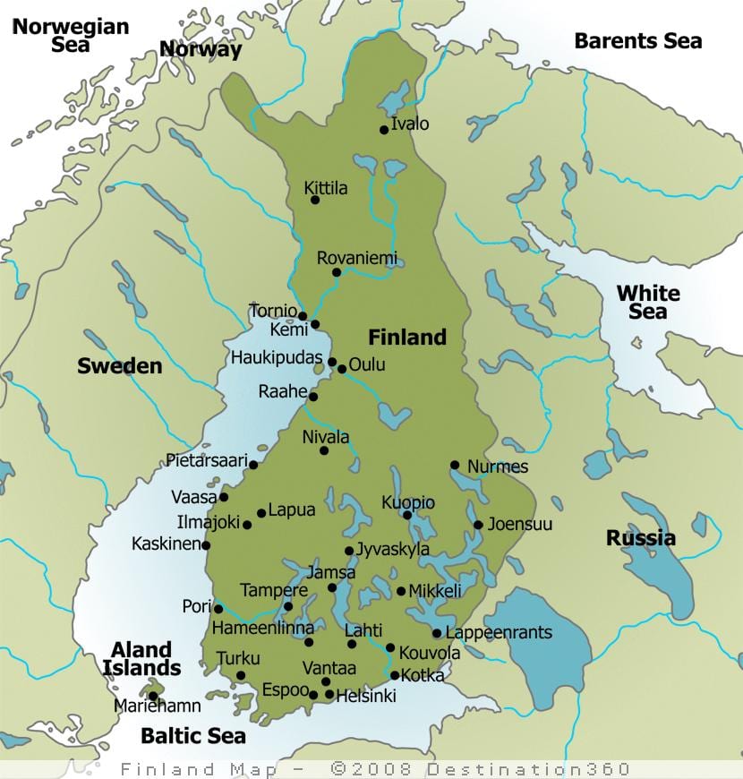 Kaart van kampeer Finland