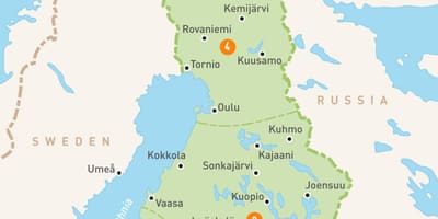 Kaart van Finland mere